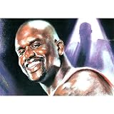 Professionally Framed Shaquille O'Neal (Portrait) Sports Poster Print - 13x19 with RichAndFramous Black Wood Frame