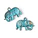 Cherry Blossom Beads Green Bronze Colored Pewter 21x27mm Indian Elephant Charm - 10 per bag