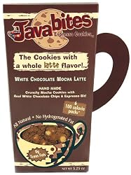 Java Bites Espresso Cookies, White Chocolate Mocha Latte, 5.25-Ounce Boxes (Pack of 4)