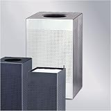Review Designer Line  / Designer Line Silhouettes 20 gallon Steel Open Top Square Receptacle Black Waste Receptacle SC18EPLTBK