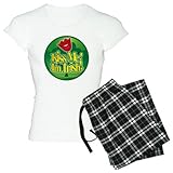 Artsmith, Inc. Women's Light Pajamas Kiss Me I'm Irish Clover - Black, XL