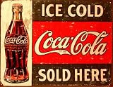 Tin Sign - Coke - C. 1916 Ice Cold , 16x13