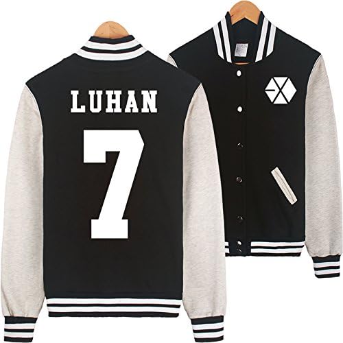 Bluesoul Kpop EXO EXO-M EXO-K Varsity Baseball Jacket Black