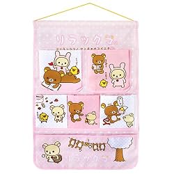 [Rilakkuma - Pink] 6 Pockets Wall Organizer / Hanging Organizer