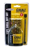 KR Tools 61914 Pro Series 13-Pieces Cobalt Drill Bit Set - Plastic Bubble Case