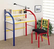 Red Yellow Blue Table Desk & Chair Set Kid Furniture