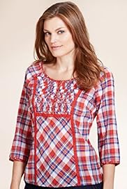 Per Una Pure Cotton Bib Checked Blouse