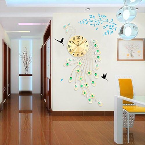 TOYM-Peacock Clock Creative Modern Minimalist European Mute Quartz Living Room Large Wall Clock