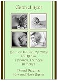 2 + 2 on Mint & Brown Birth Announcements - Set of 20
