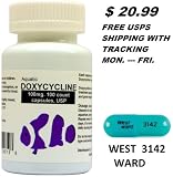 Aquatic Doxycycline 100mg. 100 Count Capsules, Antibiotic USP