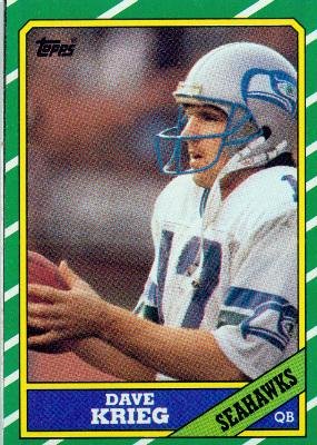 1986 Topps #201 Dave Krieg - Seattle Seahawks (Football Cards)