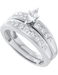 0.50CT DIAMOND 0.18 CENTER MARQUISE BRIDAL SET