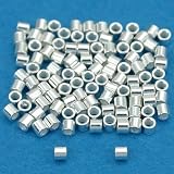 100 Sterling Silver Crimp Beads Ultra Micro 1mmx1mm