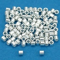 100 Sterling Silver Crimp Beads Ultra Micro 1mmx1mm