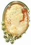 Goddess, Chloe Cameo 18k Gold Master Carved Carnelian Conch Shell