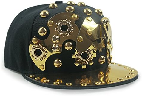 Adjustable Metal Skull Flat Bill Hat 025