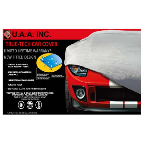 UAA Gray Fitted Indoor Outdoor High Quality Car Cover free lock cable