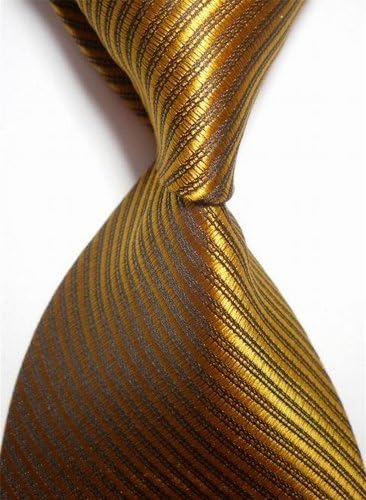 COLORU Classic Microfiber Formal Men's Tie Necktie 57'' inches (Striped Bronzer)