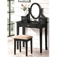 Black Vanity Set with Stool