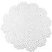 kilofly Handmade Crochet Round Cotton Lace Table Placemats Doilies Value Pack [Set of 4], Lotus, White