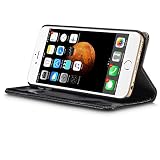 Airsspu iPhone 6s Case,iPhone 6 Leather Wallet Case,Ultra Slim Flip Book Cover Design and Card Slot, Magnetic Closure Protective Case for iPhone 6s/6 4.7 Inch-Black