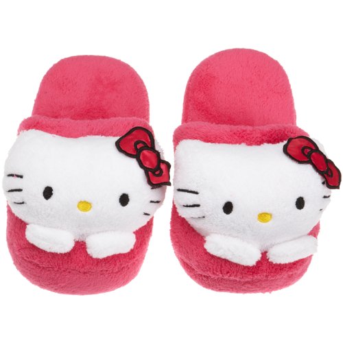 Hello Kitty Womens Plush Slip On Slipper, Hot Pink, Medium
