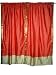 2 Peach Polysilk Sari Curtains Drapes Panels Gold Trim Border Window Dressing 84"