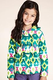 Hooded Abstract Print Duffle Fleece Jacket