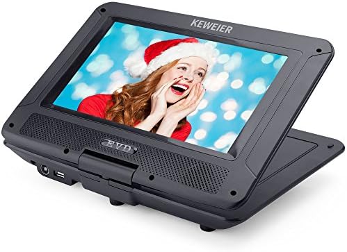 Portable DVD Player 10.1 Inch KEWEIER 270 Degree Swivel TFT LCD portable DVD/CD/TV/MP3 Player and USB/SD Card Reader CD-Player Game with Remote Control--- Blue Keys