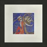 Susho, King Silk Art Handmade Silk Embroidery - Joyful Goddess - White Mat Framed Regular Size 15060WF