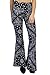 Daisy Del Sol High Waist Gypsy Comfy Yoga Ethnic Tribal Stretch Palazzo 70s Bell Bottom Fit to Flare Pants (Large, Black)