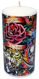 Ed Hardy Candle Unscented 3 by 6 Pillar, Allover