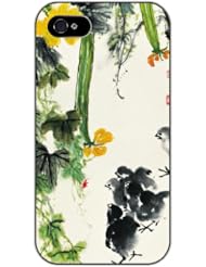 SPRAWL Aanalog Fashion Series Silver Ladies Watches of Genuine Black Leather Strap,Unique Wrist Watch for Women Girls Designed with Ancient Chinese Painting