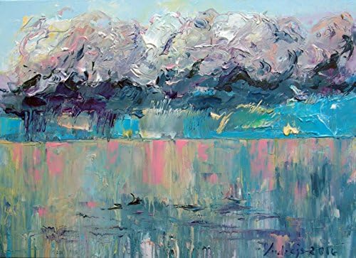 Rainy clouds over the sea, sea landscape painting on canvas, sea after storm painting, sea landscape, marina painting, 26 x 36 in. Mother day gift! FREE shipment.