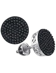 10KT White Gold 0.50 CTW-Diamond Micro-Pave Earring