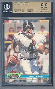 1991 stadium club #94 BRETT FAVRE rookie BGS 9.5 9.5 9.5 9 Graded Card