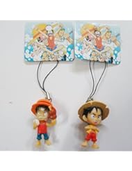 Wireless: 2 pc Set One Piece Monkey D Luffy Mascot Cell Phone Charm Accessory