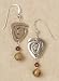 Sterling Silver Spiral, Picture Jasper and Swarovski Crystal Dangle Earrings