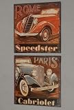 Produkt-Bild: NOSTALGIE METALLSCHILD OLDTIMER 2TLG BLECHSCHILDER SCHILDER 30,5 x 30,5 CM