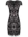 ROMWE Women's Gorgeous V neck A Line Sexy Short Cap Sleeve Lace Dress