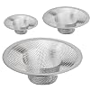 Set of 3 Tub Mesh Sink Strainer, Stainless