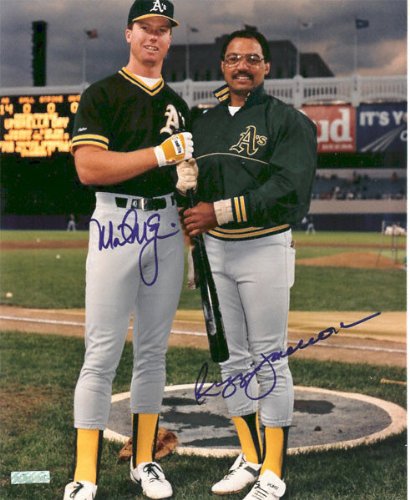 Mark McGwire and Reggie Jackson Oakland A's Dual Autographed 8x10 Photograph