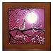 Zen Cat in Cherry Blossoms Framed Wall Art Tile
