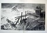 Review Old-print  / WRECK CHAIN PIER BRIGHTON OLD PRINT 1896