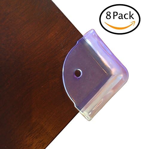 Clear Corner Guards (8 Pieces) 3M Adhesive - Premium Furniture Protectors for babyproofing and pet safety; clear and square