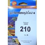 Genuine IJR Performance Plus Remanufactured Canon PG-210 Black Pixma MP240/MP480 in pictured blue and orange retail box.