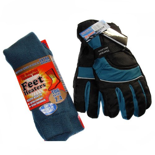 Mens ski gloves. 1 pair feet heater socks. Ski wear