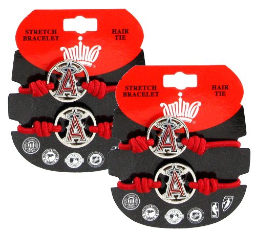 Los Angeles Angels - MLB Red Stretch Bracelets / Hair Ties (2-Pack)