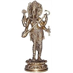 Hindu Goddess Saraswati Brass Statue