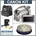 Canon DC 40 Slim DVD Camcorder Kit, - Refurbished - with Camcorder Case, Mini DVD-R,1.4 GB,10 Disc Pack, Professional Lens Cleaning Kit